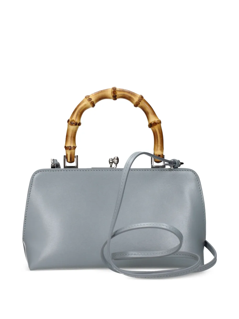 Jil Sander bamboo-handle leather tote bag Grijs
