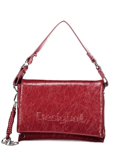 Desigual logo-embossed crackle-effect tote bag