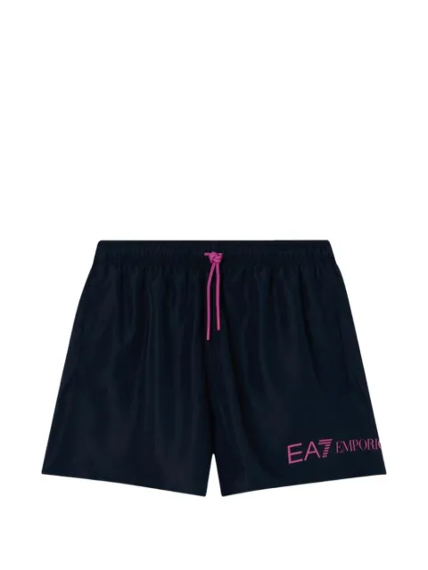 Ea7 Emporio Armani logo-print drawstring swim shorts