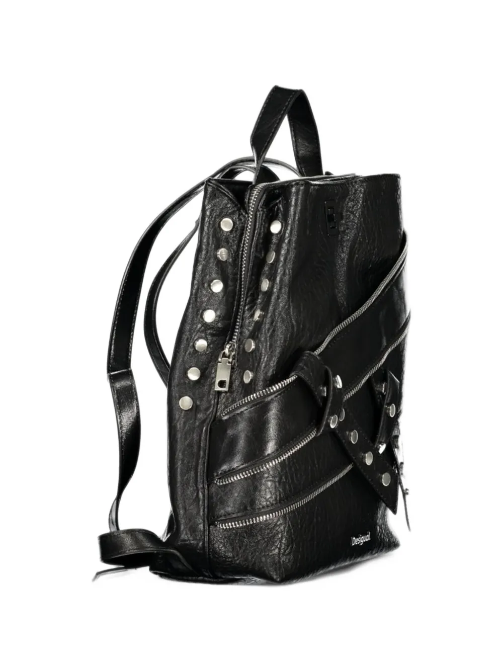 Desigual mini stud-embellished zip-detail backpack Zwart