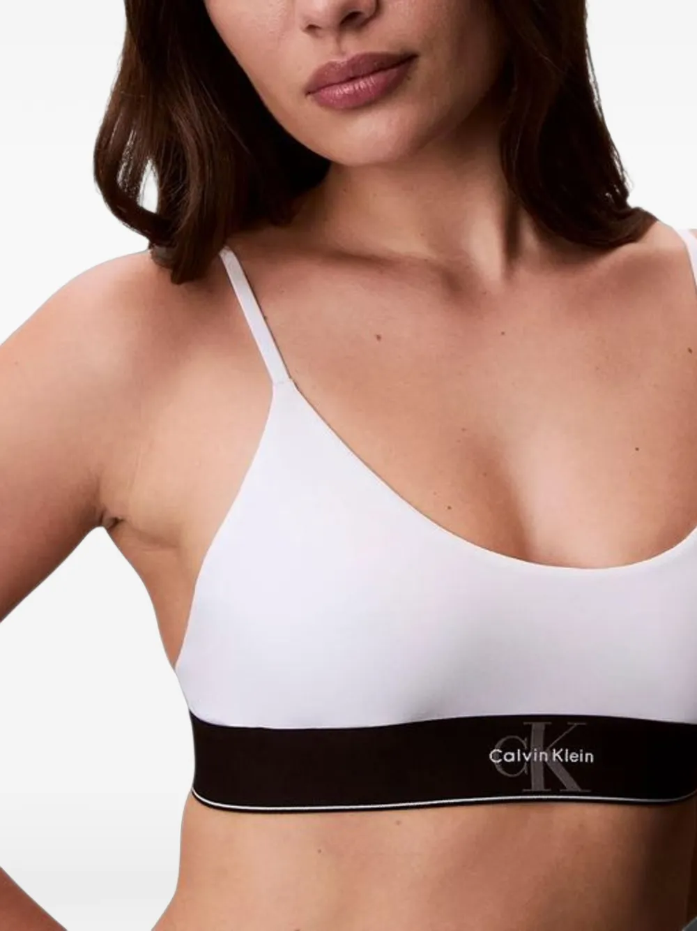 Calvin Klein Underwear logo-waistband bralette - Bianco