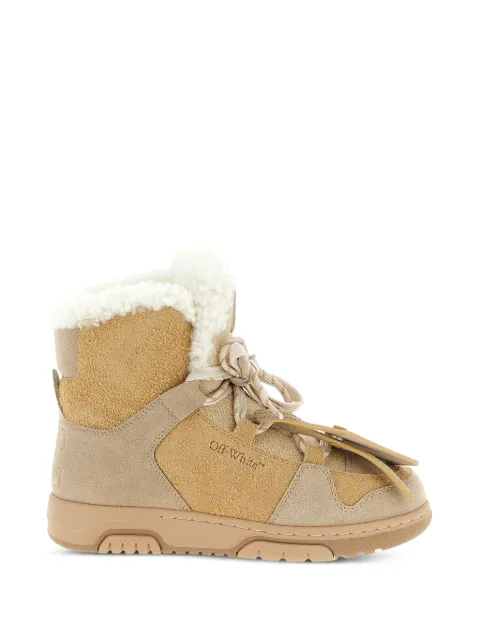 Off-White shearling-trim panelled ankle boots