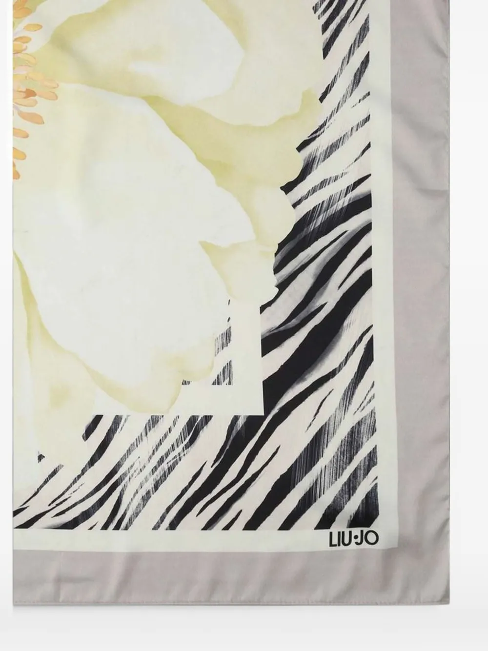 LIU JO floral zebra-print scarf Beige