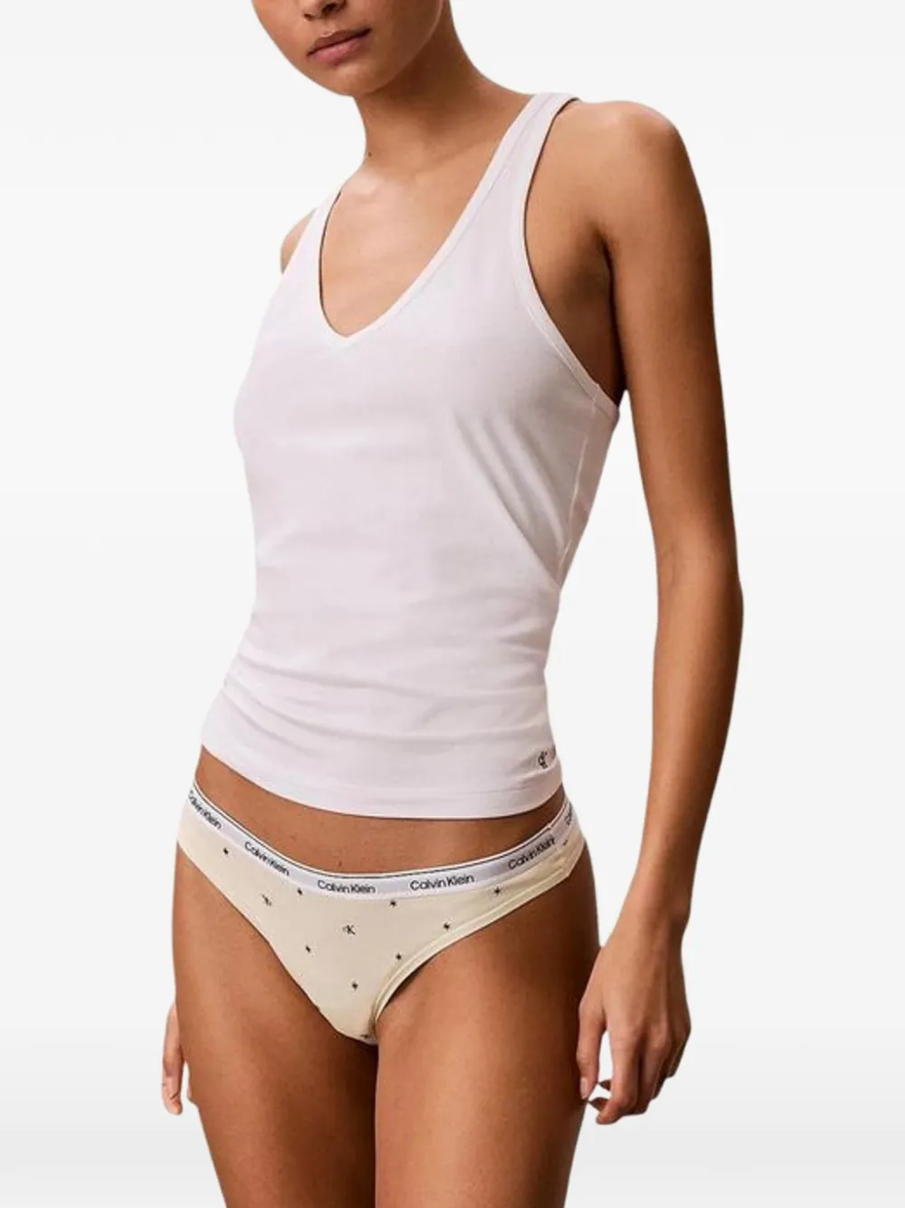 Calvin Klein Underwear logo-waistband thongs (set of five) Geel