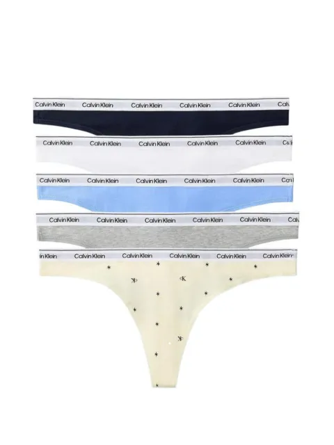 Calvin Klein Underwear logo-waistband thongs (set of five)