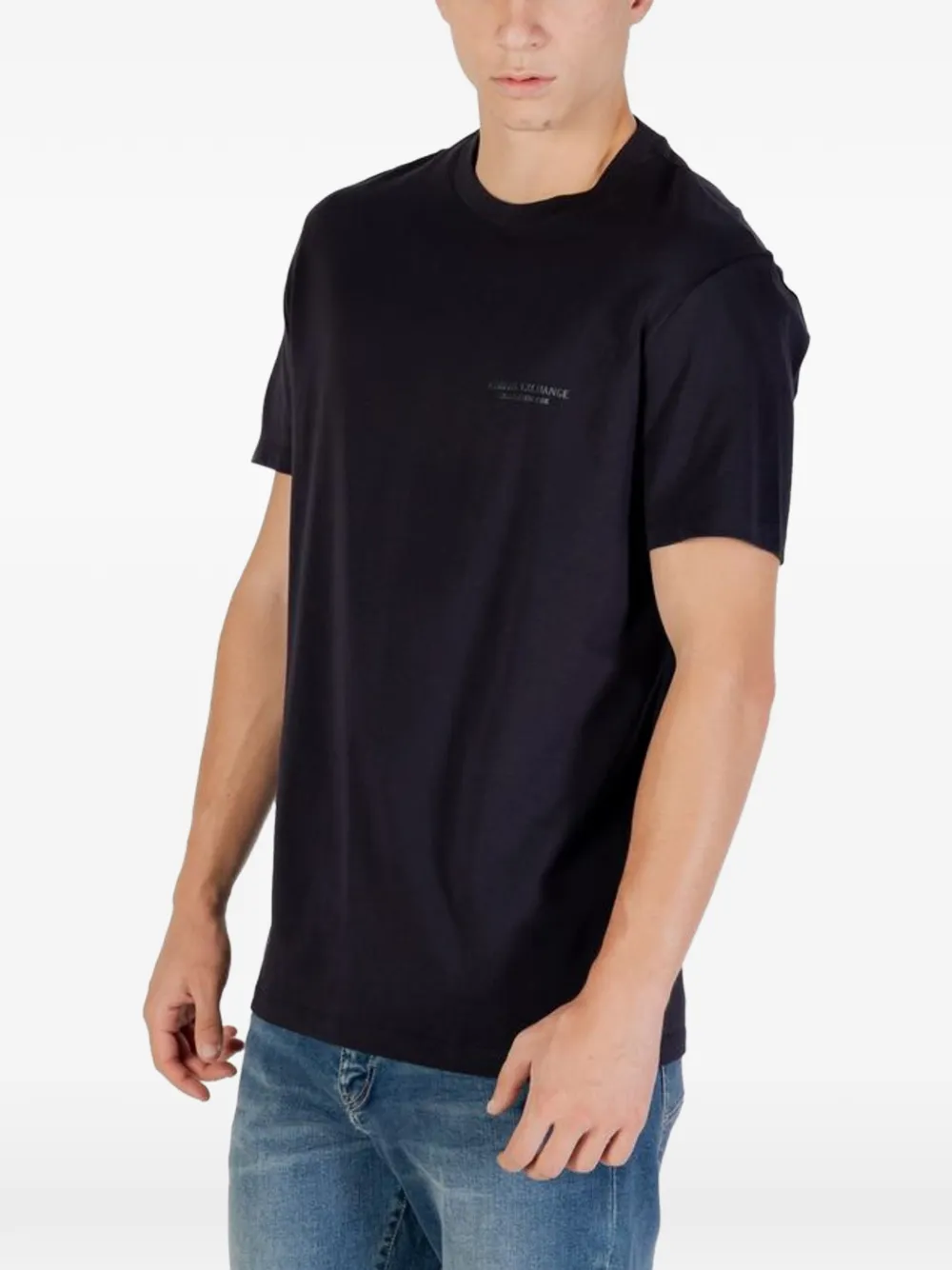 Armani Exchange logo-print T-shirt Blauw