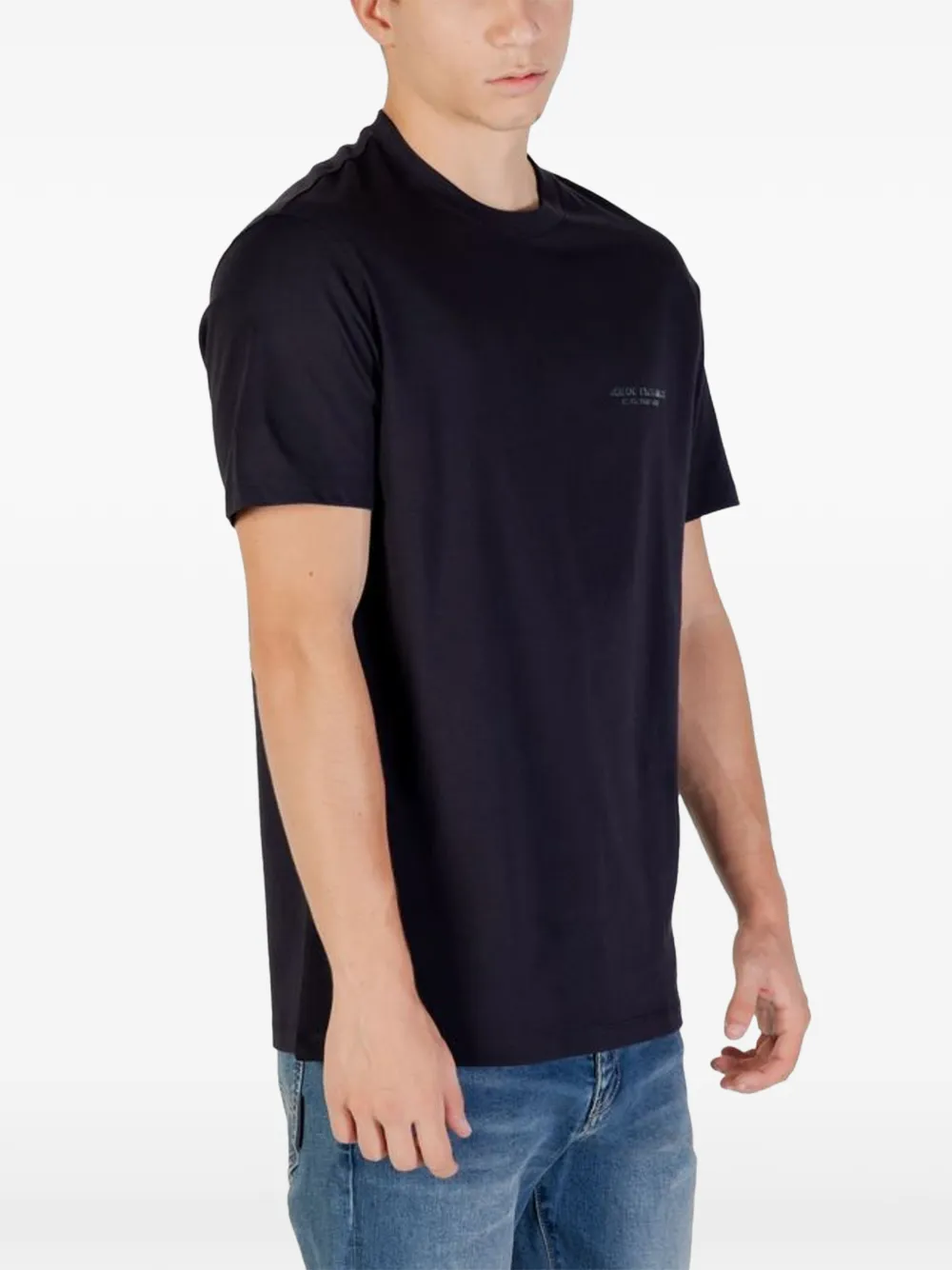 Armani Exchange logo-print T-shirt Blauw