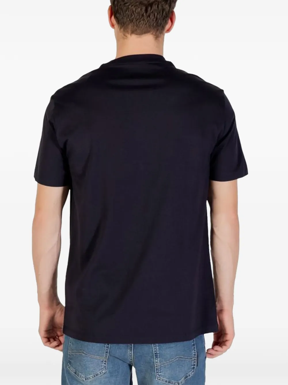 Armani Exchange logo-print T-shirt Blauw