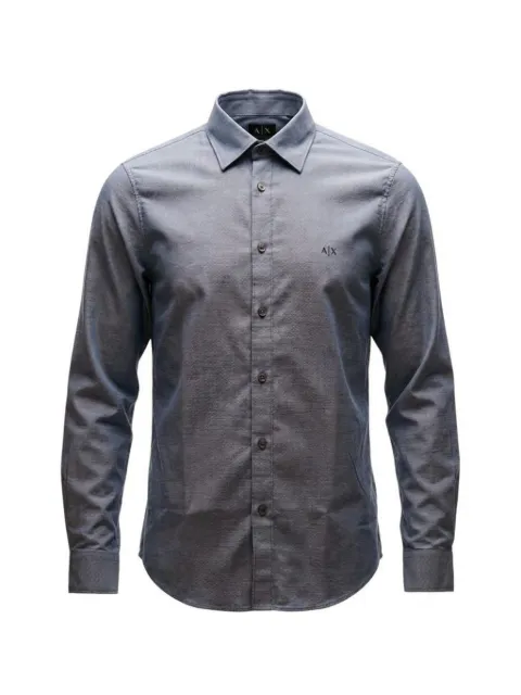 Armani Exchange logo-embroidered long-sleeve shirt