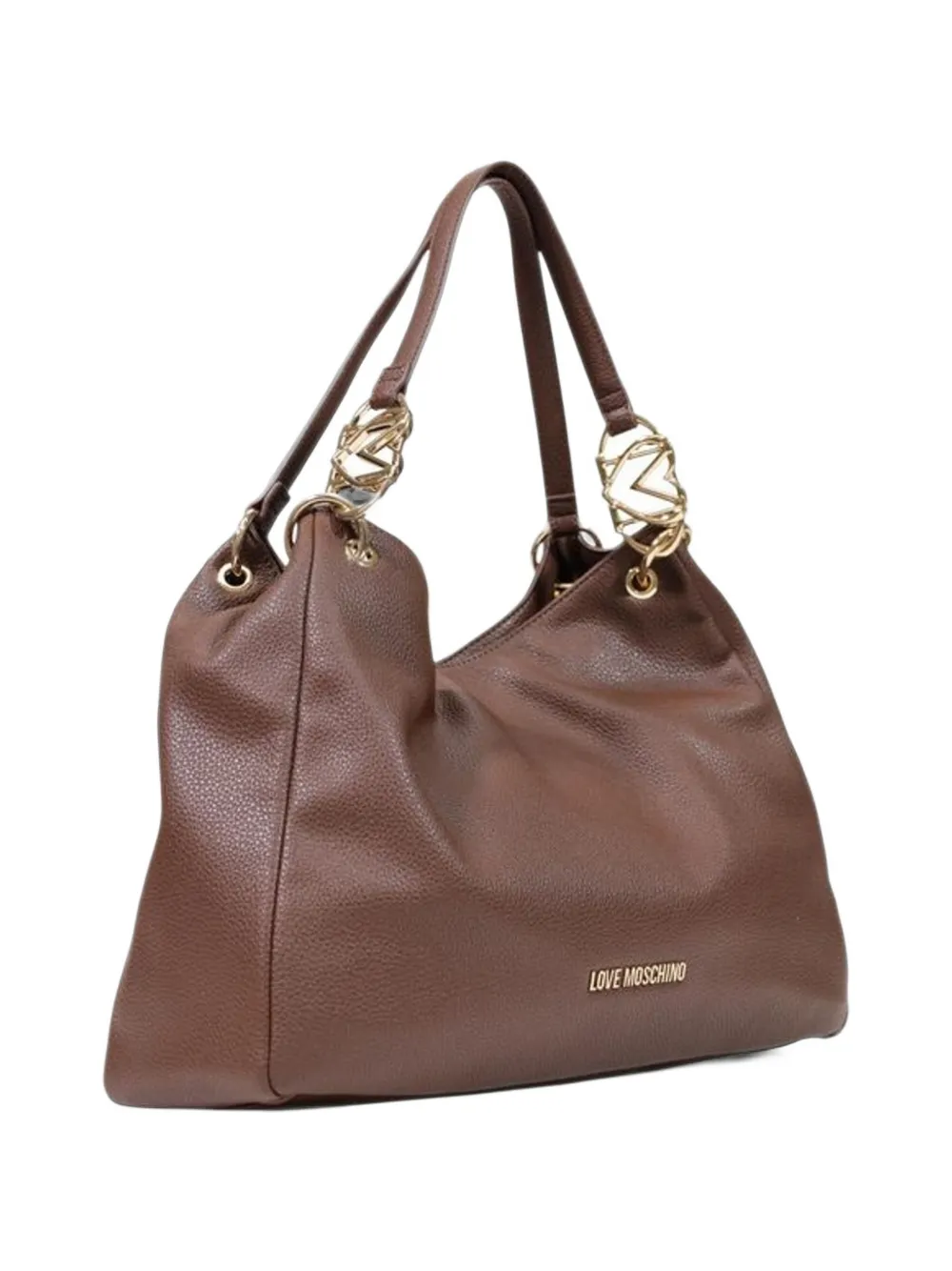 Love Moschino logo-plaque pebbled-effect tote bag Bruin
