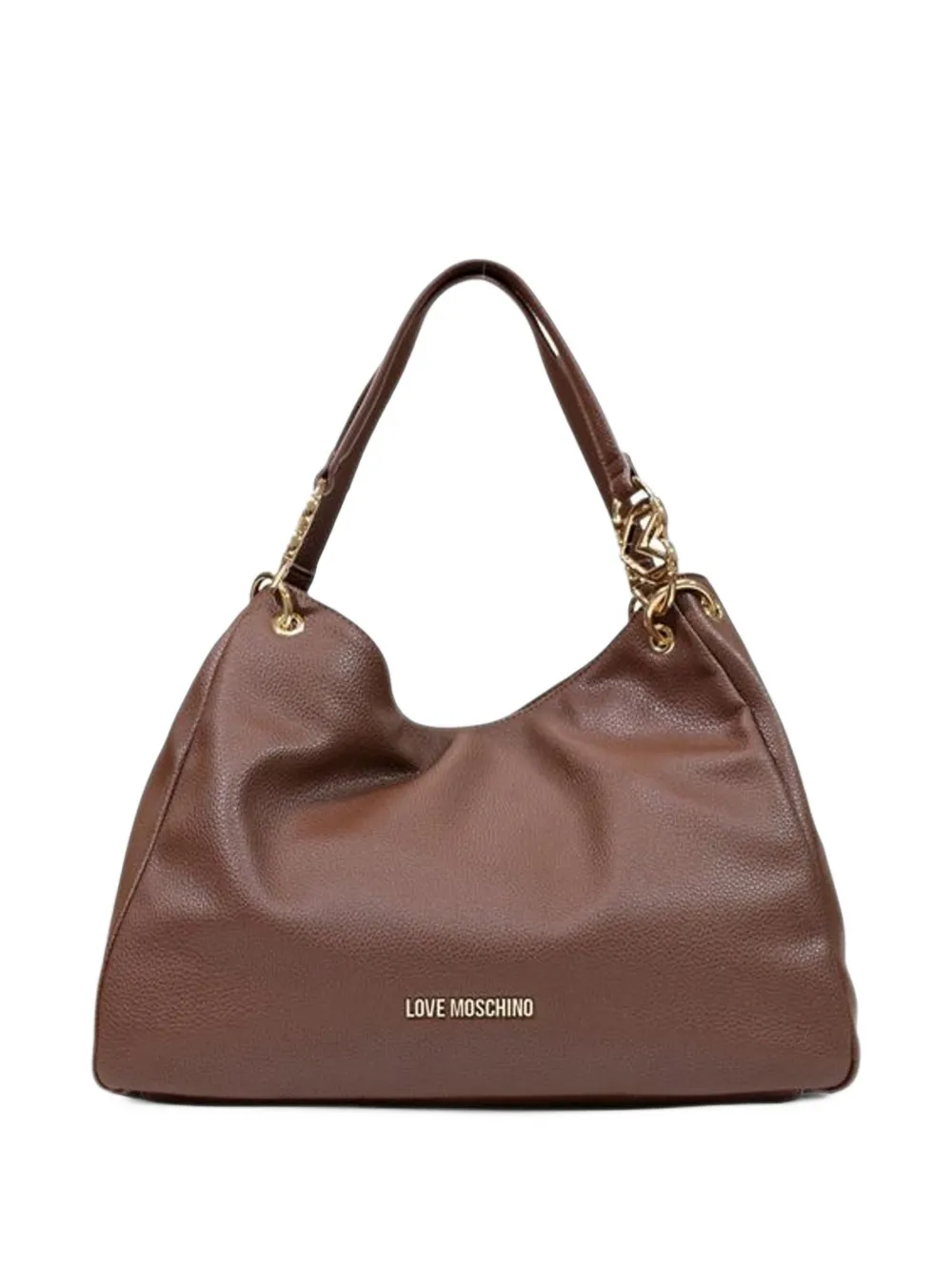 Love Moschino logo-plaque pebbled-effect tote bag Bruin