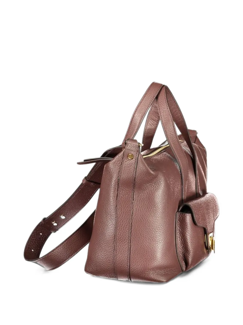 Coccinelle grained leather tote bag Bruin