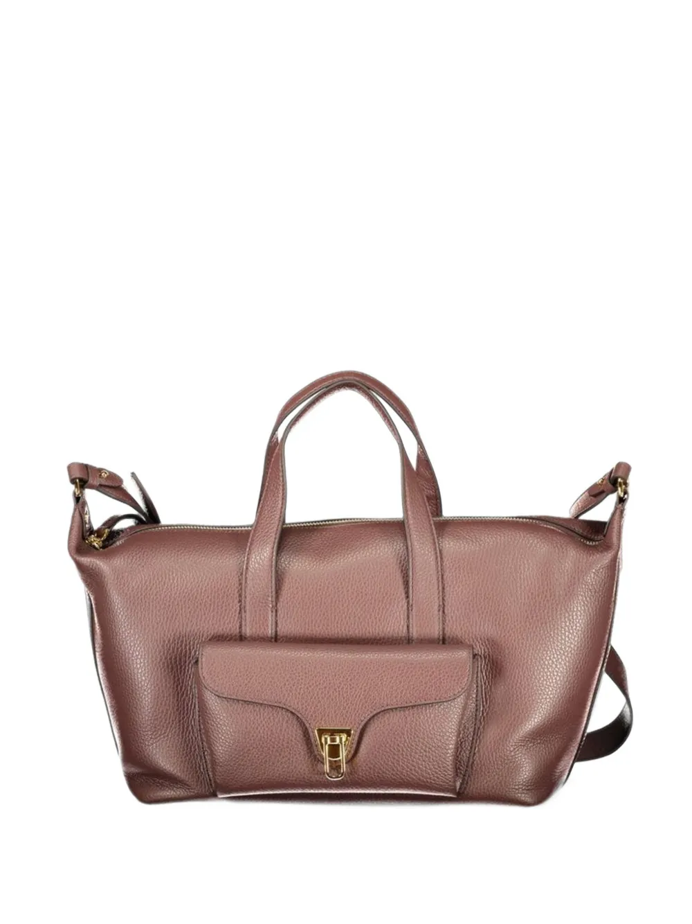 Coccinelle grained leather tote bag - Marrone