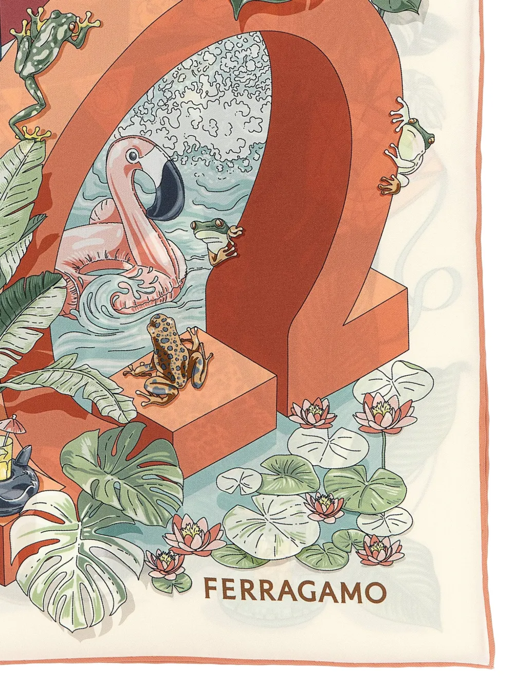 Ferragamo Sjaal met dierenprint Beige
