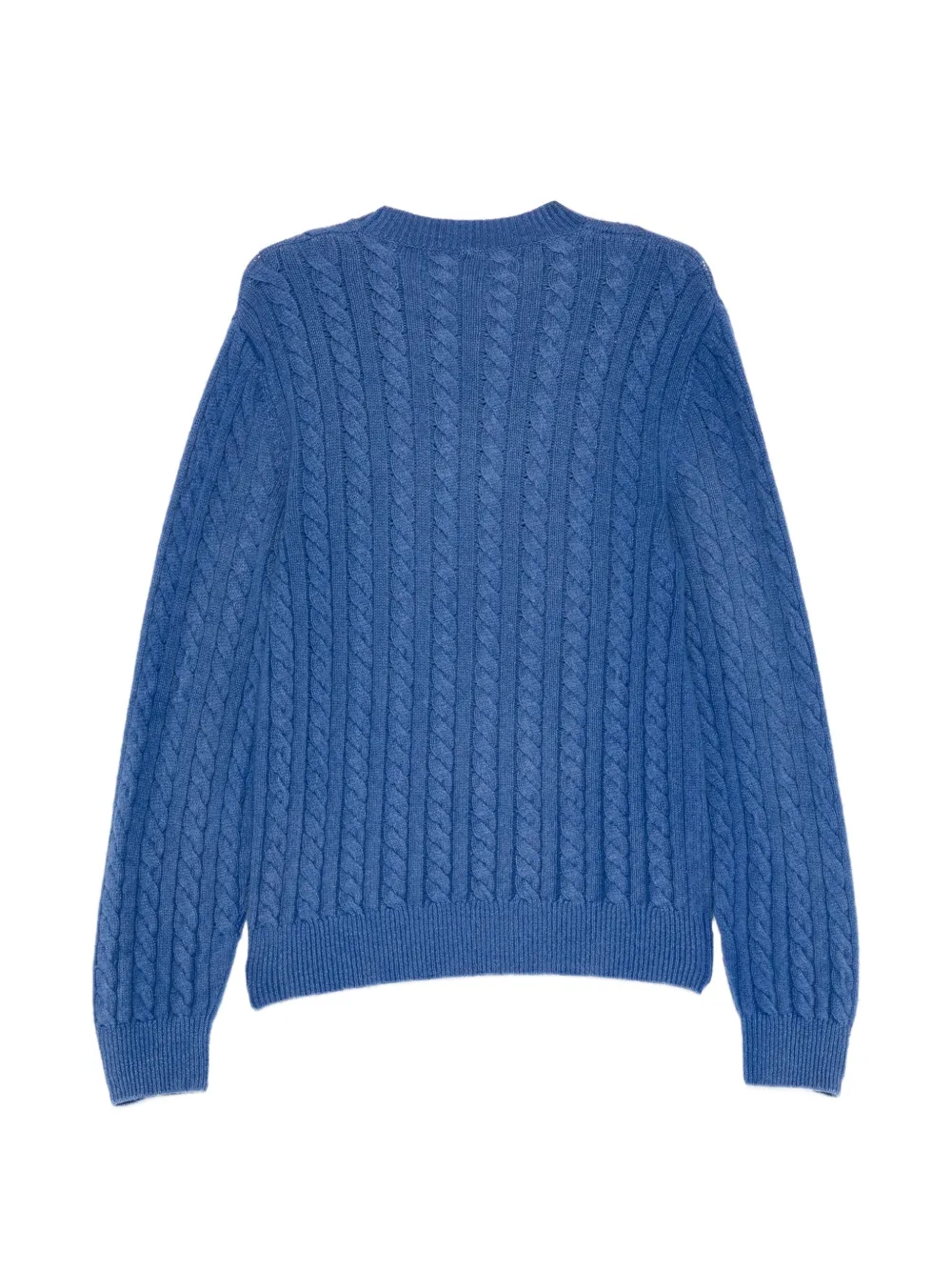 A.P.C. cable-knit crew-neck jumper Blauw