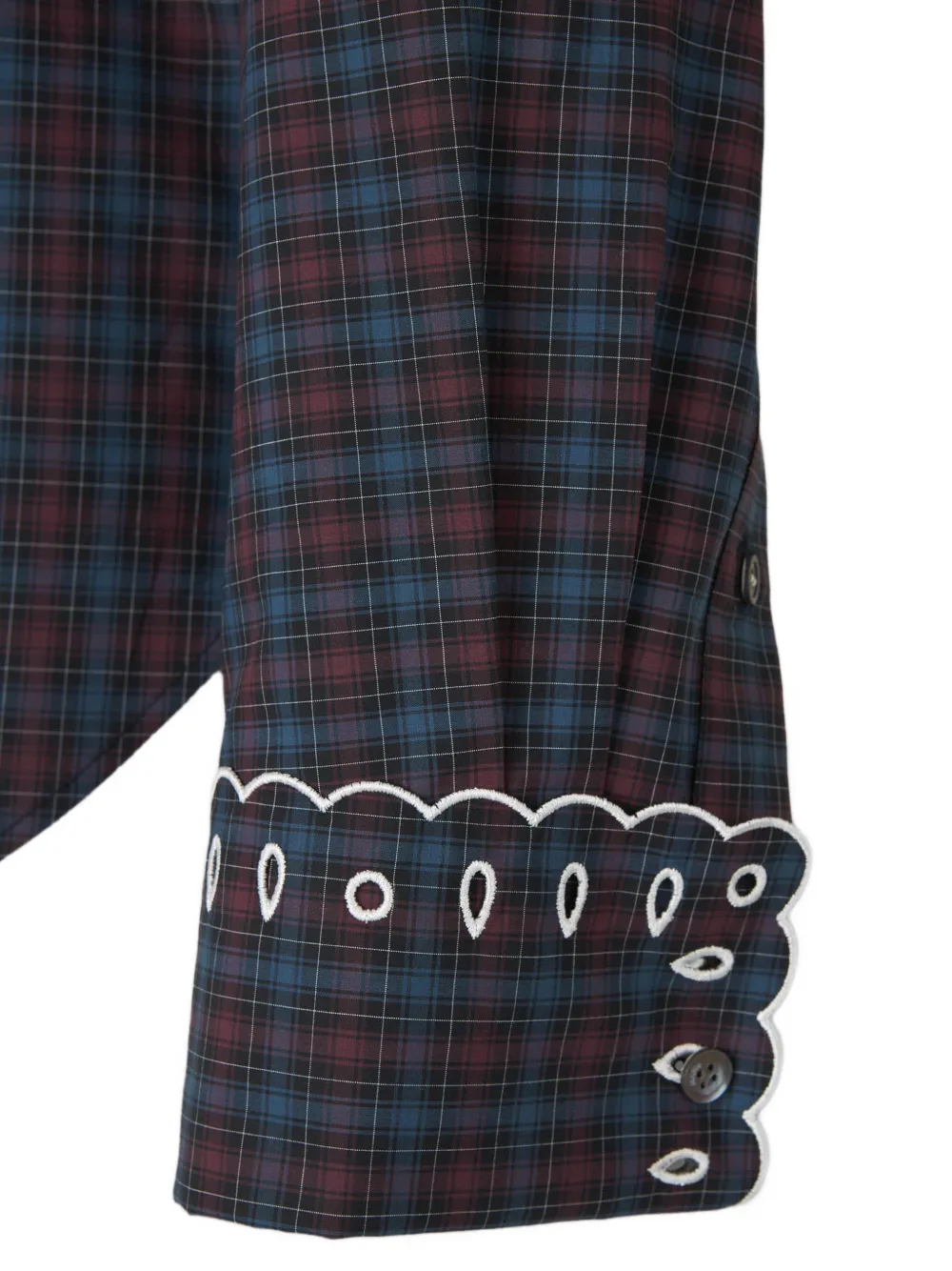 Marni check-pattern scallop-trim polo shirt Paars
