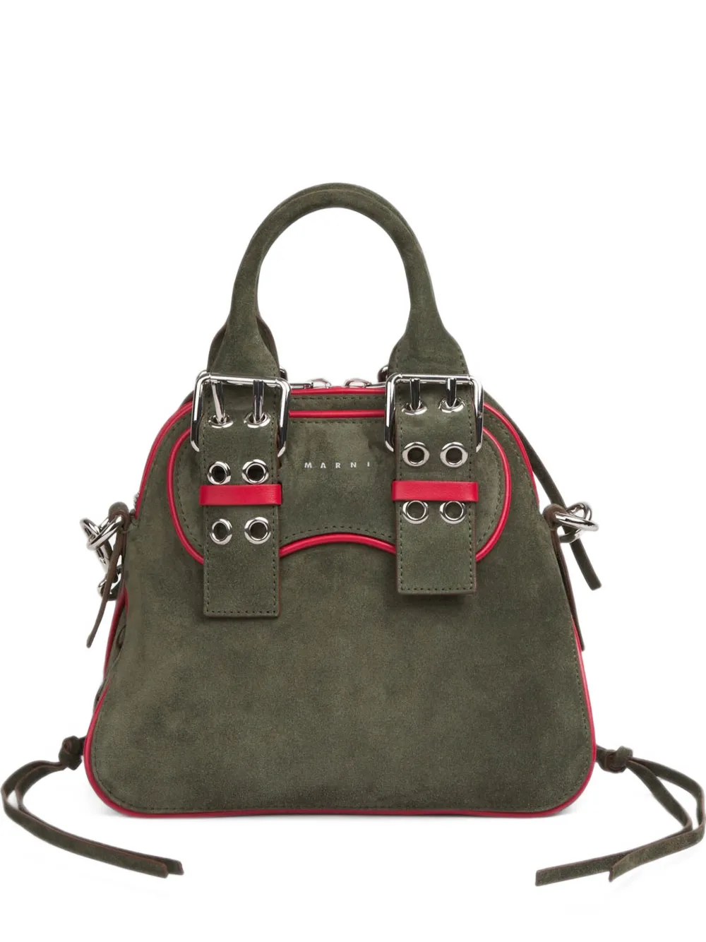Marni small Belte buckle-detail eyelet-embellished tote bag - Grün