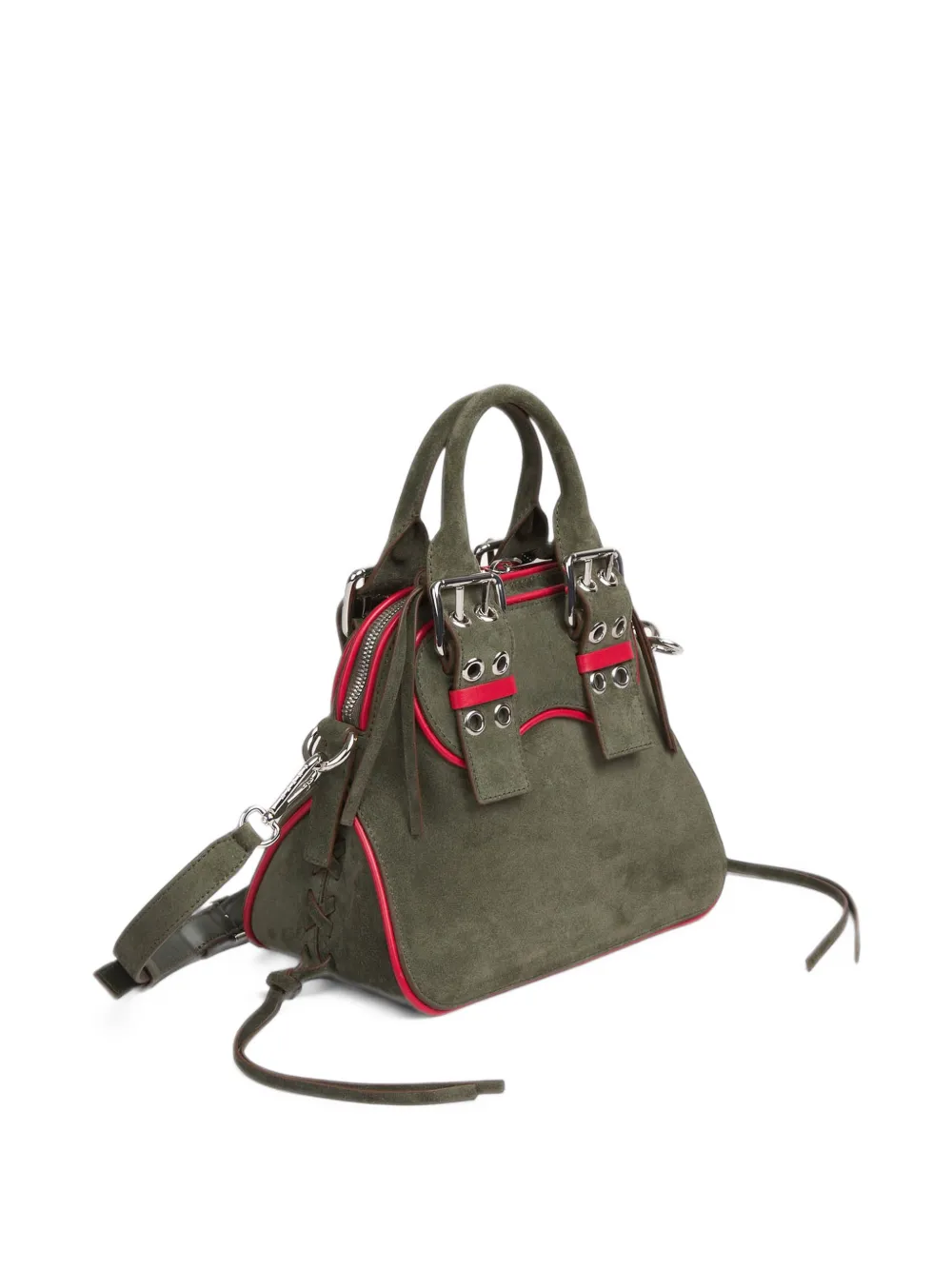 Marni small Belte buckle-detail eyelet-embellished tote bag Groen