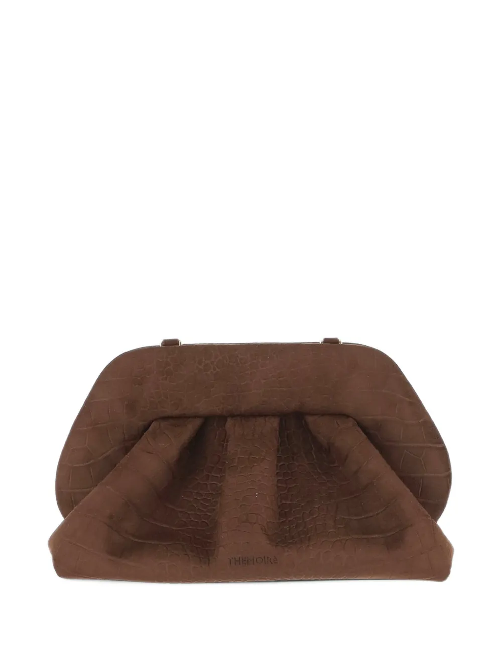 Themoirè Bios crocodile-effect clutch bag Bruin