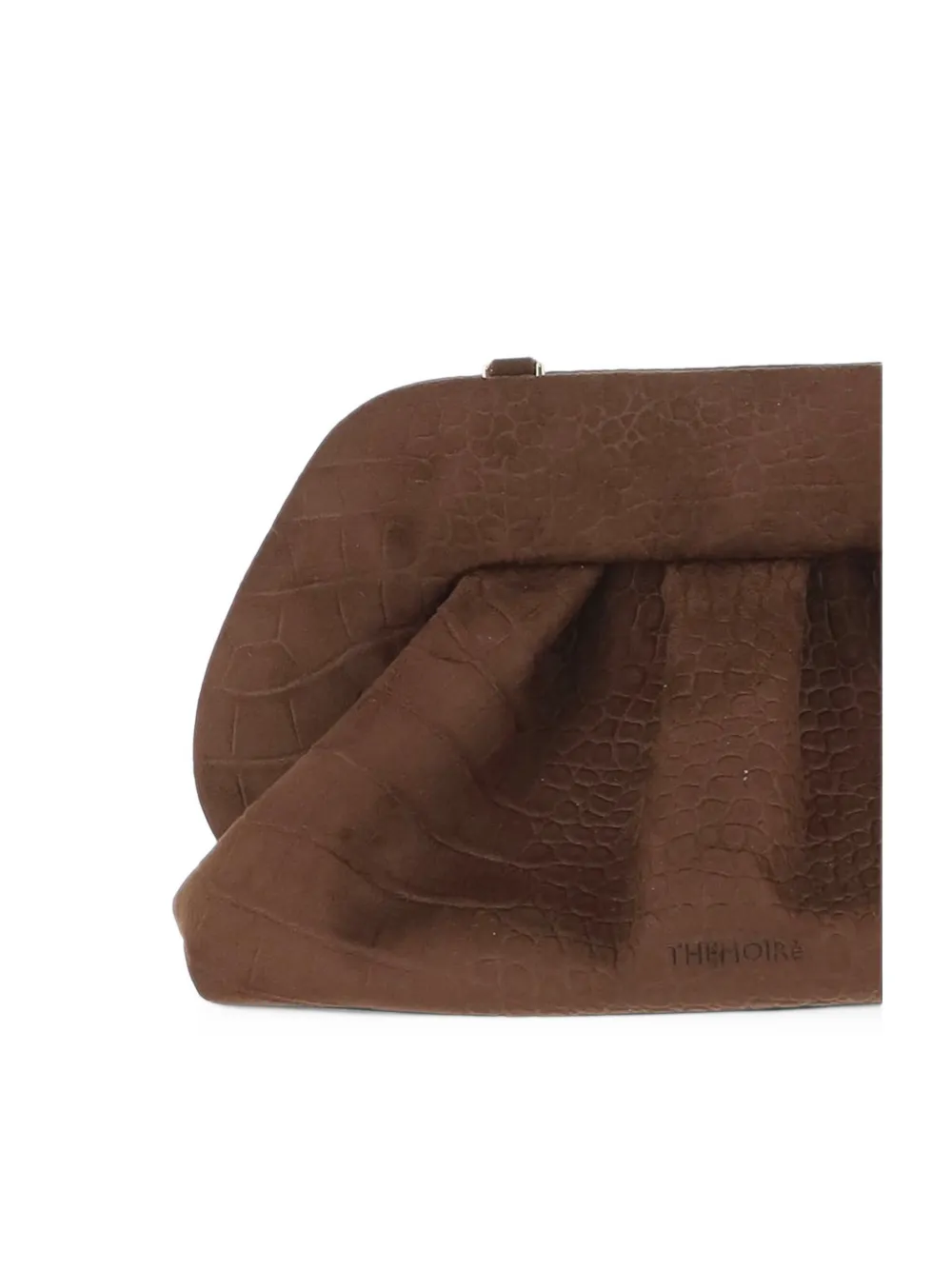 Themoirè Bios crocodile-effect clutch bag Bruin