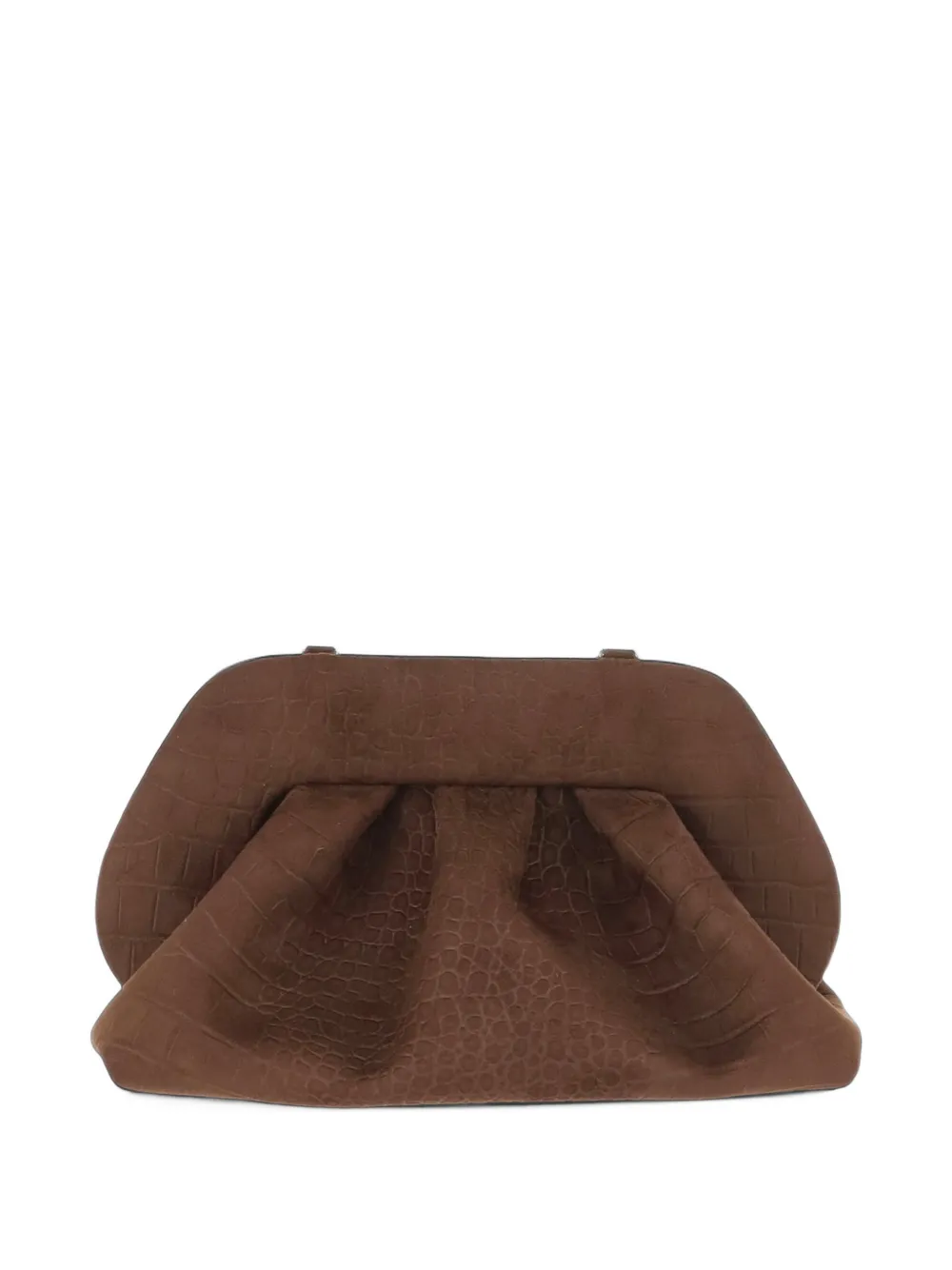 Themoirè Bios crocodile-effect clutch bag Bruin