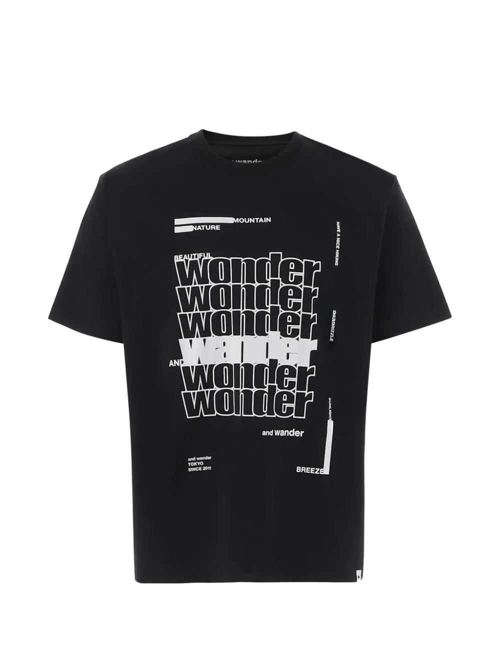 and Wander logo-print cotton-blend T-shirt - Schwarz