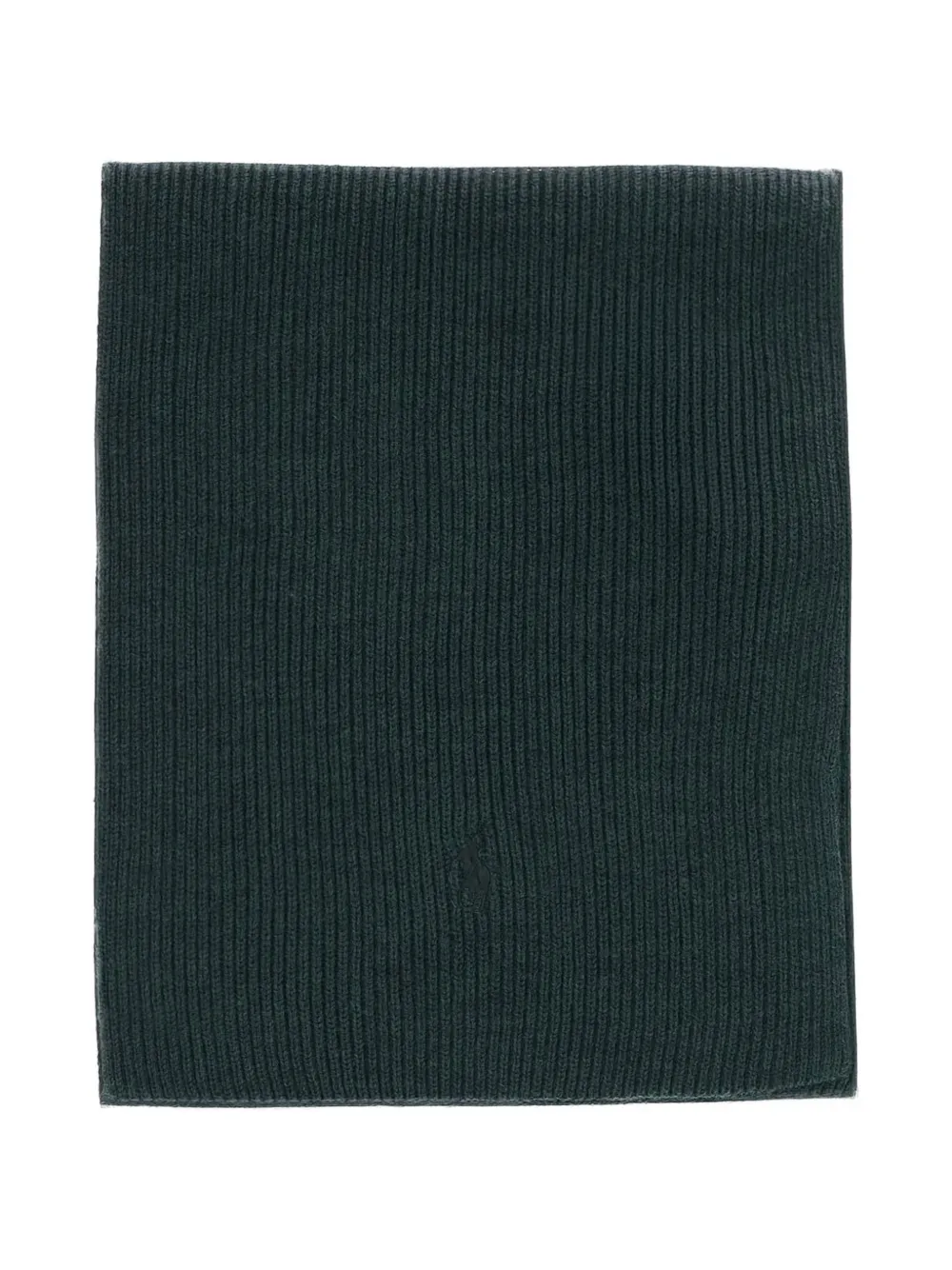 Polo Ralph Lauren ribbed-knit embroidered-logo scarf - Verde