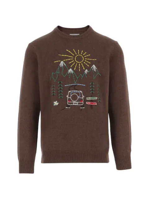MC2 Saint Barth Heron mountain-embroidery sweater