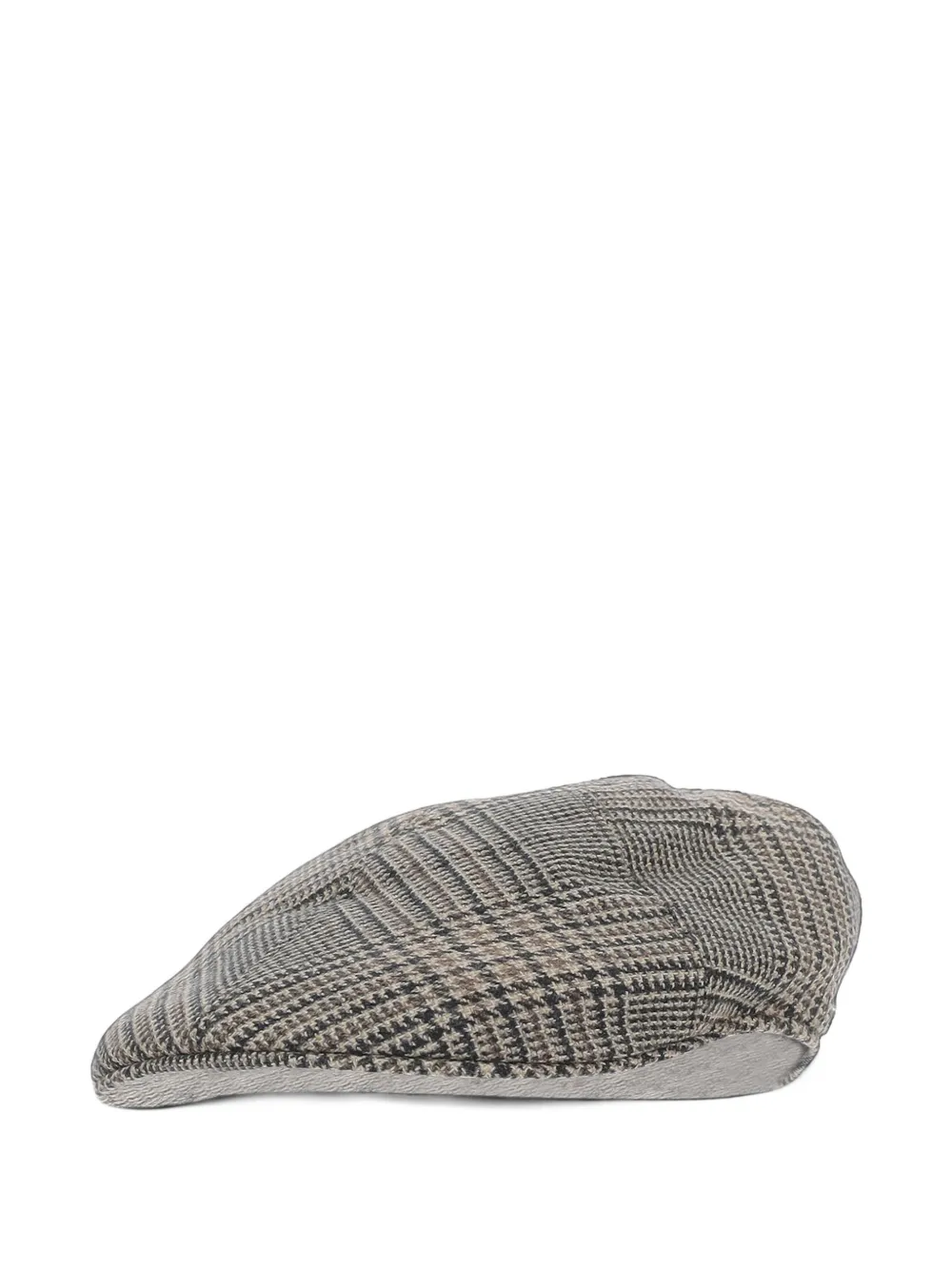 Tagliatore houndstooth wool flat cap Bruin