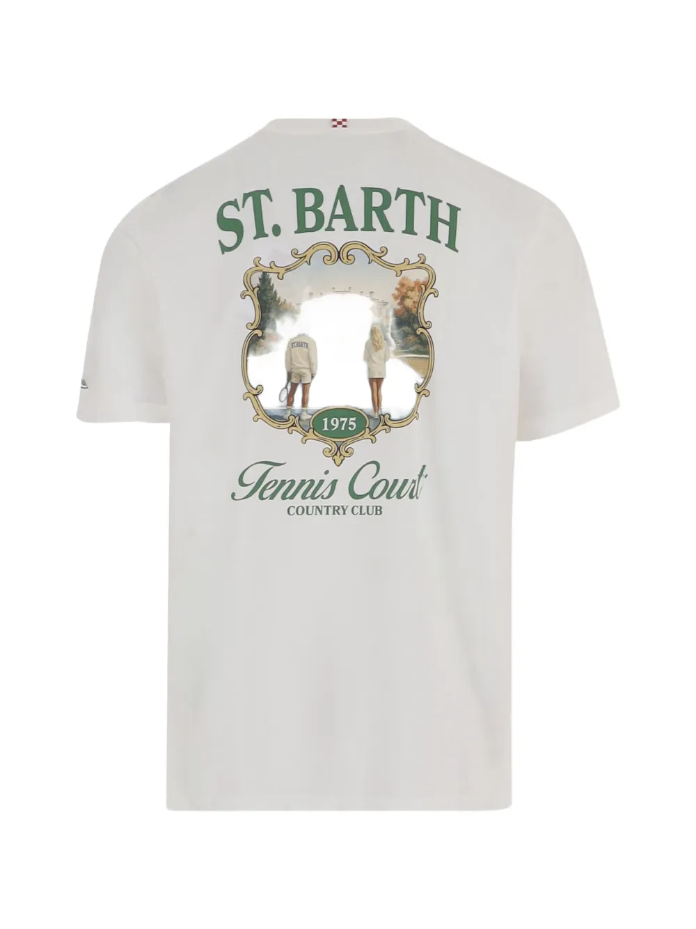 MC2 Saint Barth Off white Arnott cotton T-shirt with Tennis Court print