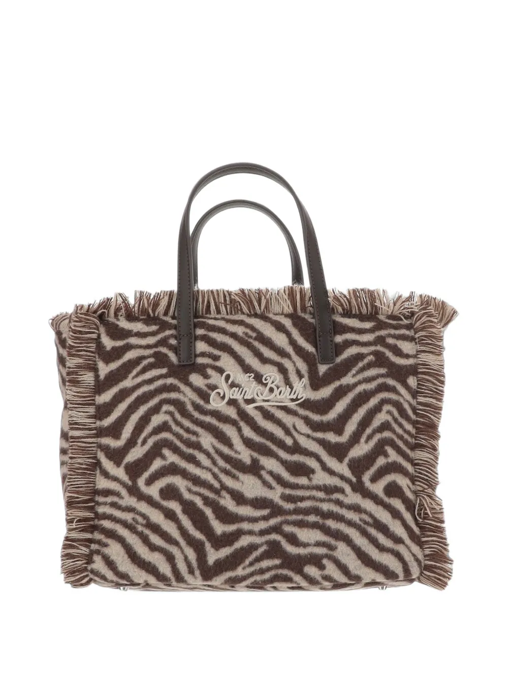 MC2 Saint Barth Colette animal-print fringed tote bag Bruin