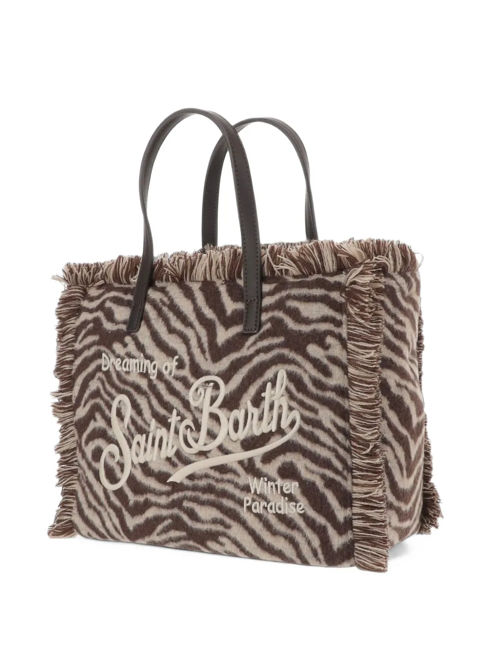 MC2 Saint Barth Colette animal-print fringed tote bag Bruin