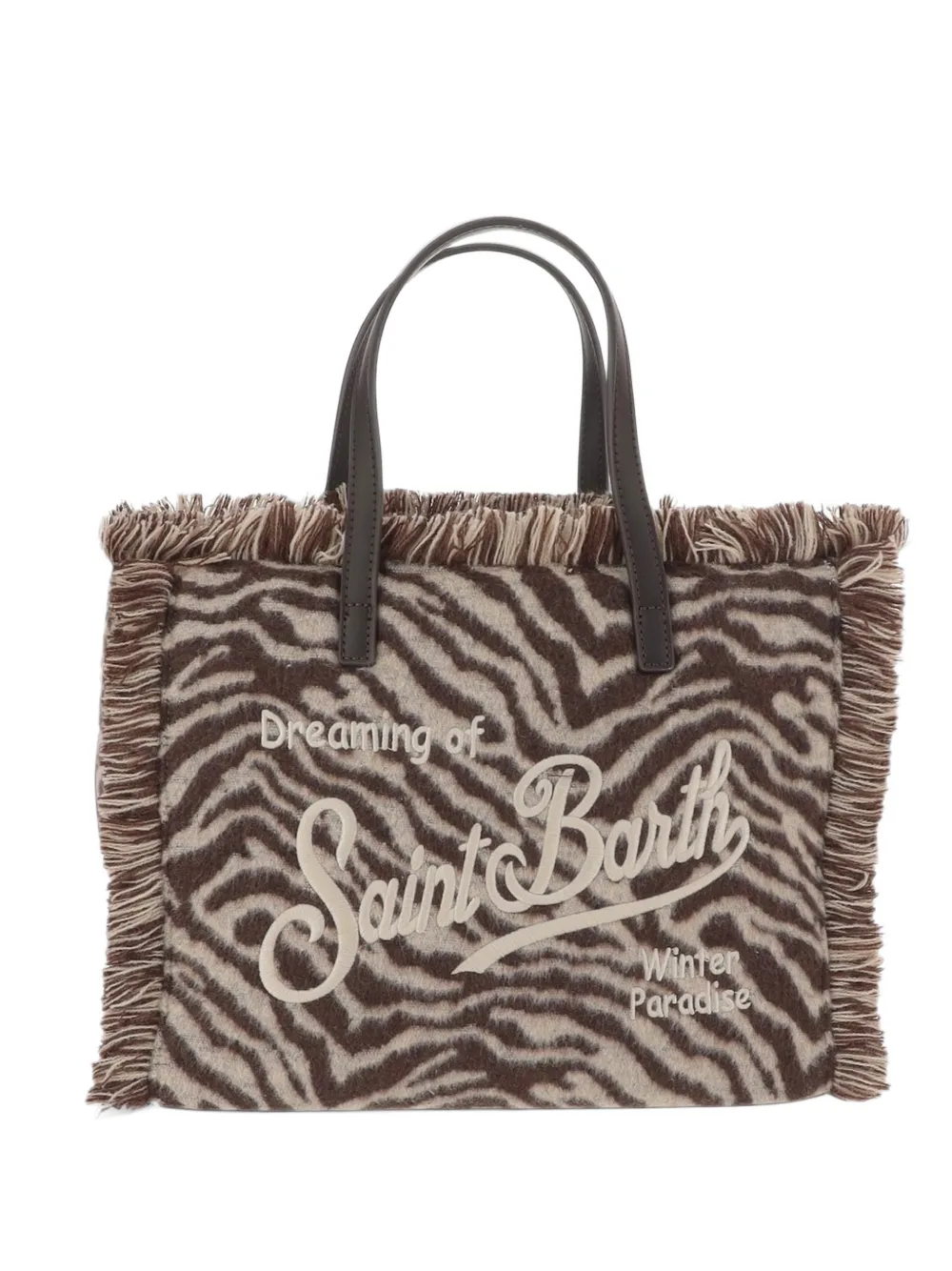 MC2 Saint Barth Colette animal-print fringed tote bag Bruin