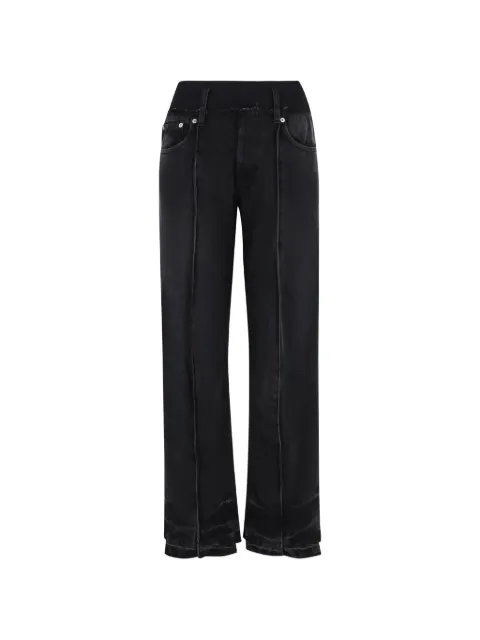 ALAINPAUL frayed washed-effect jeans