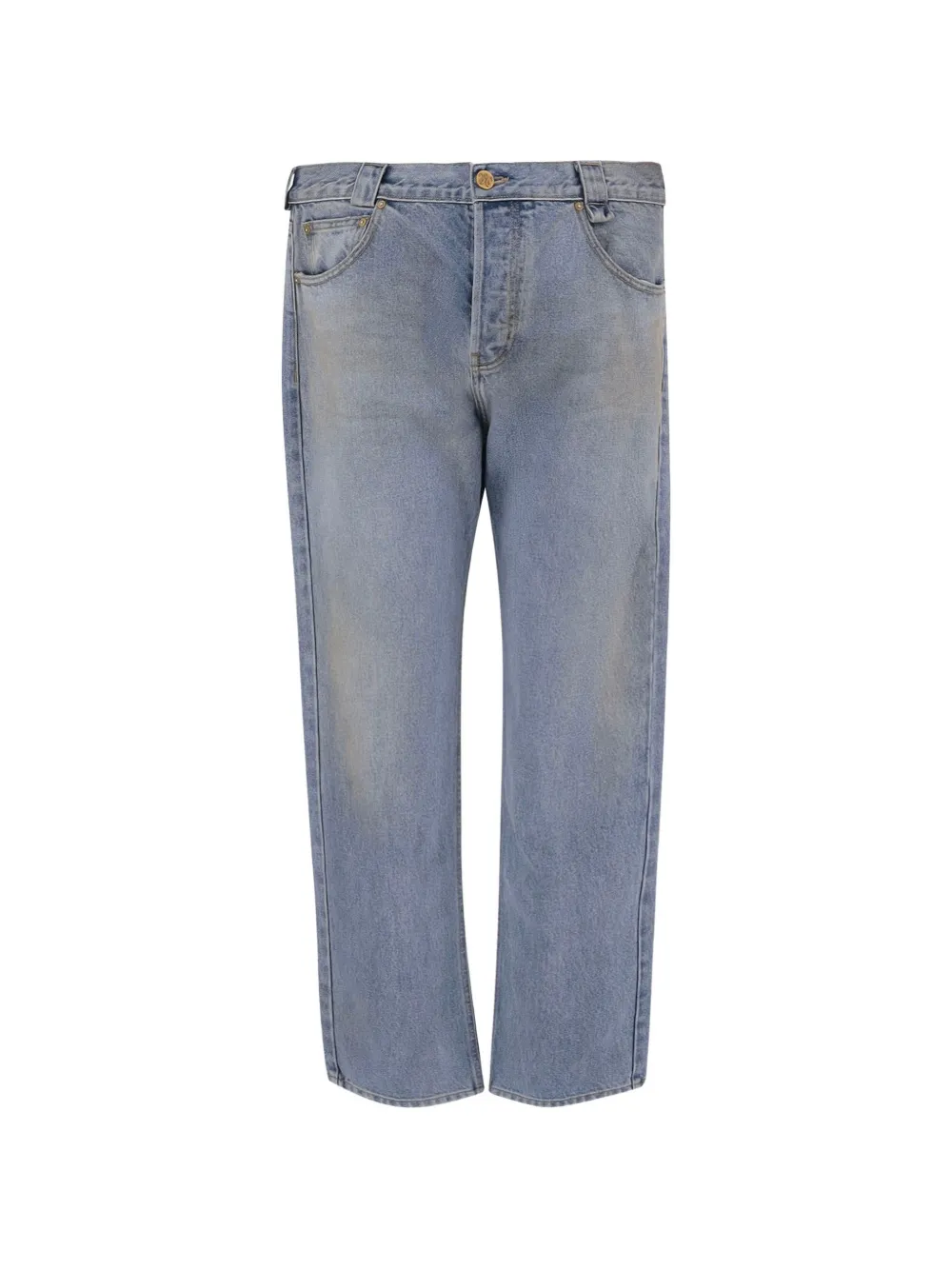 Willy Chavarria Chente logo-patch distressed jeans - Blu