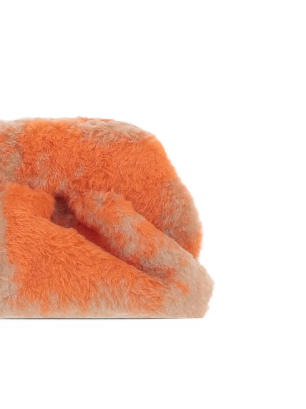 Themoirè Clutch van imitatiebont met ruches Oranje