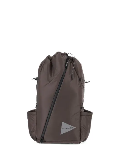 and Wander diagonal-zip drawstring backpack