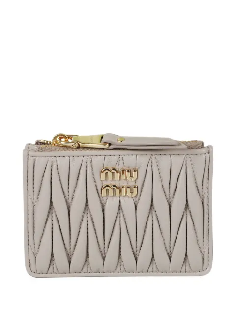 Miu Miu Matelassé nappa leather card holder