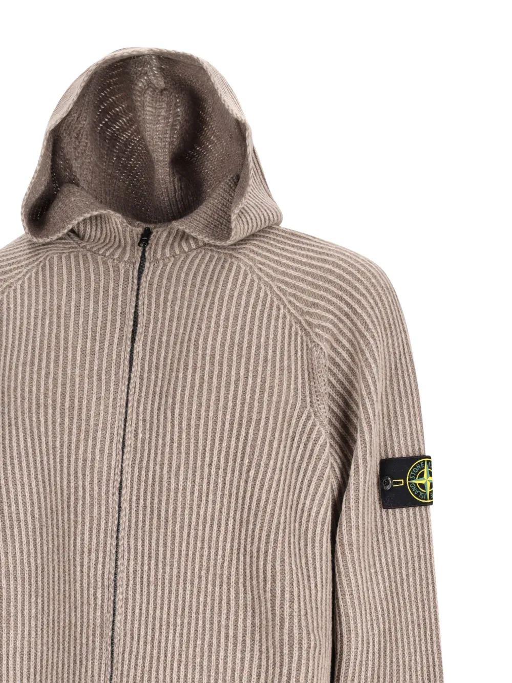 Stone Island 5100067 two-tone vanisé cashmere hoodie Beige