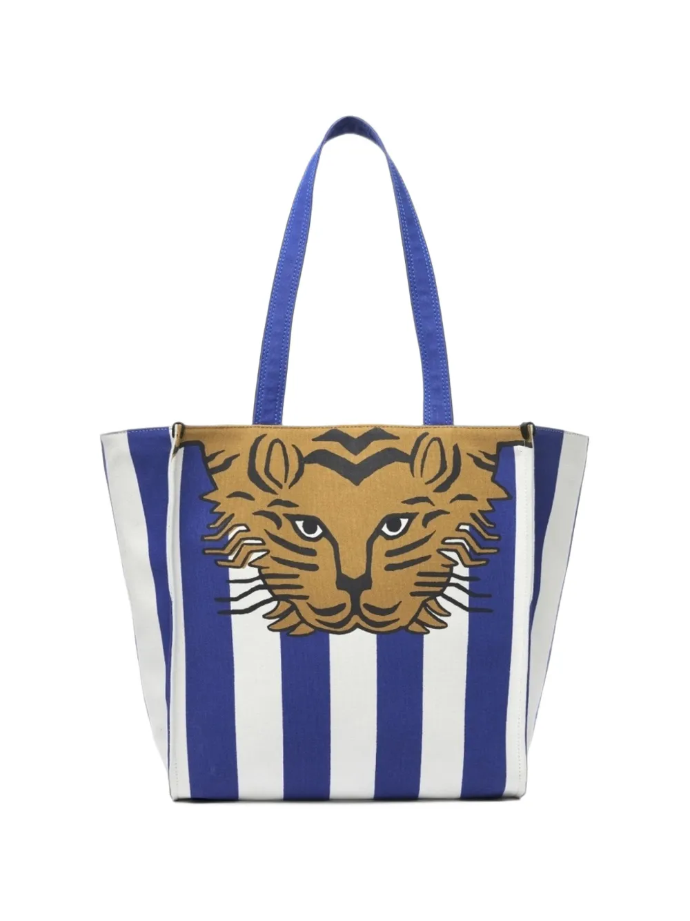 Inoui Editions Baldo tiger-print tote bag - Blu