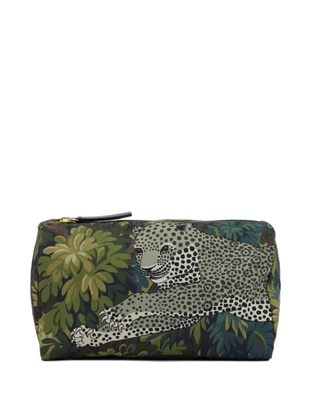 Inoui Editions Mike leopard-print make-up bag - Verde
