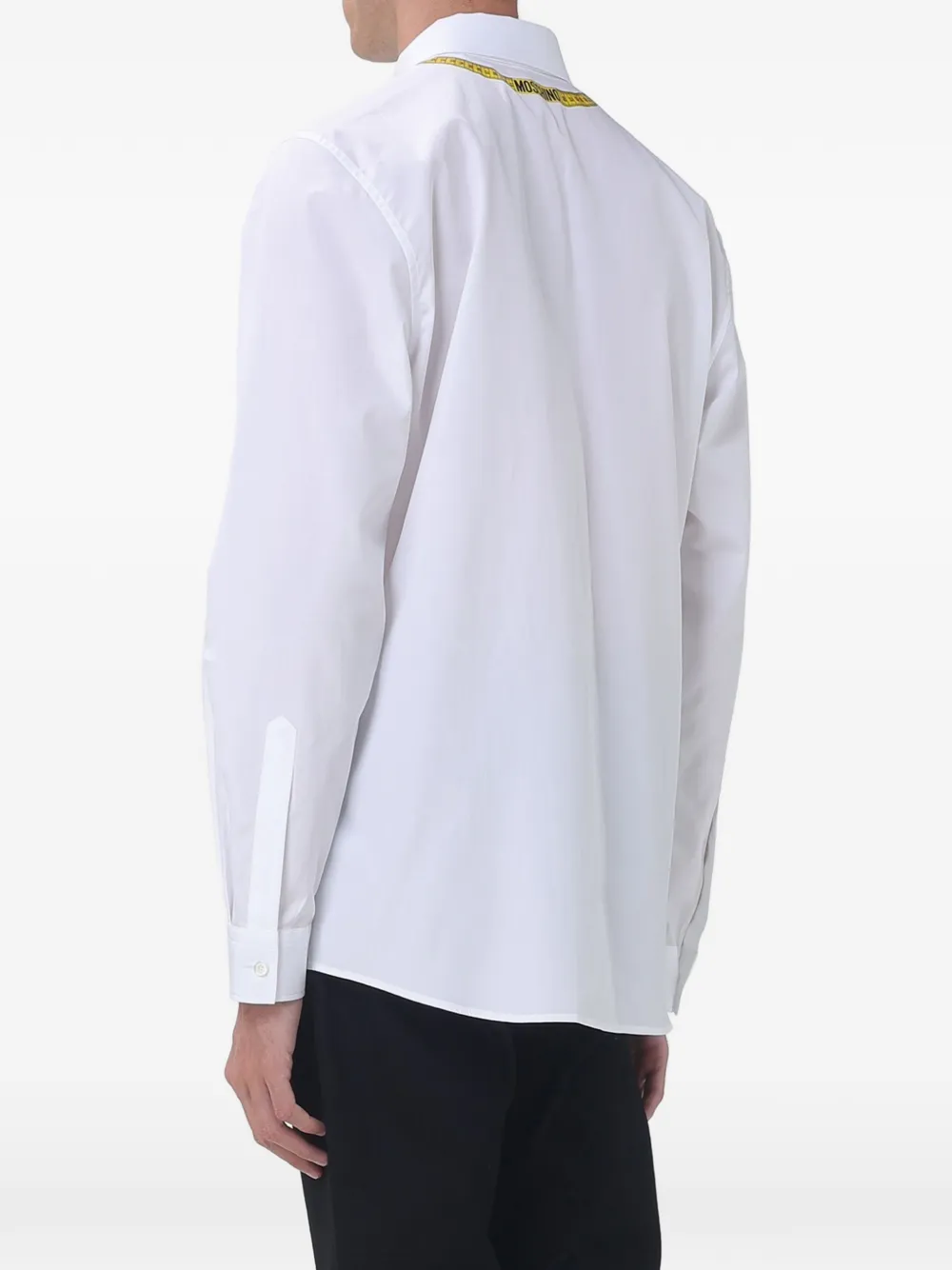 Moschino measuring-tape print button-down shirt Wit
