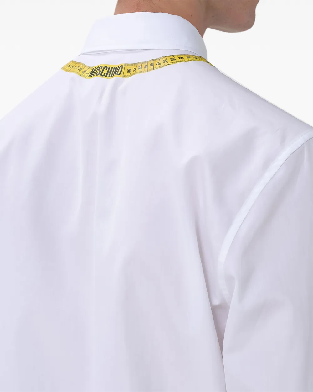 Moschino measuring-tape print button-down shirt Wit