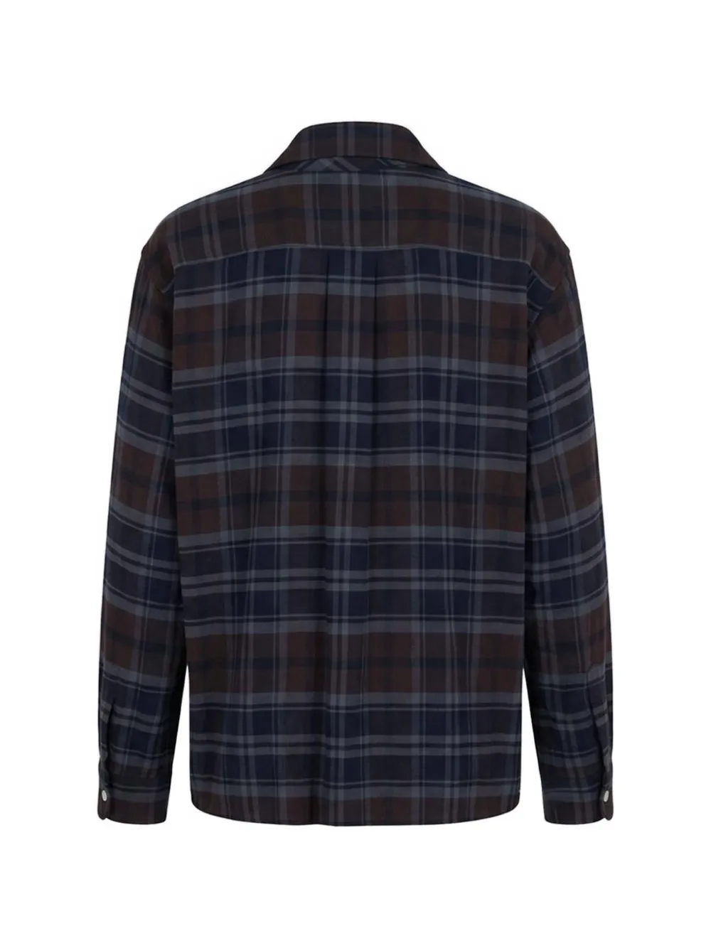 sacai plaid-check flannel shirt Blauw
