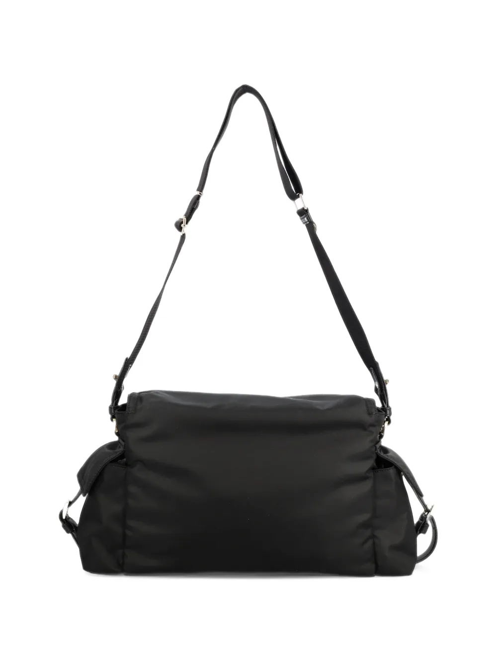 Prada Explore large Re-Nylon shoulder bag with flap Zwart