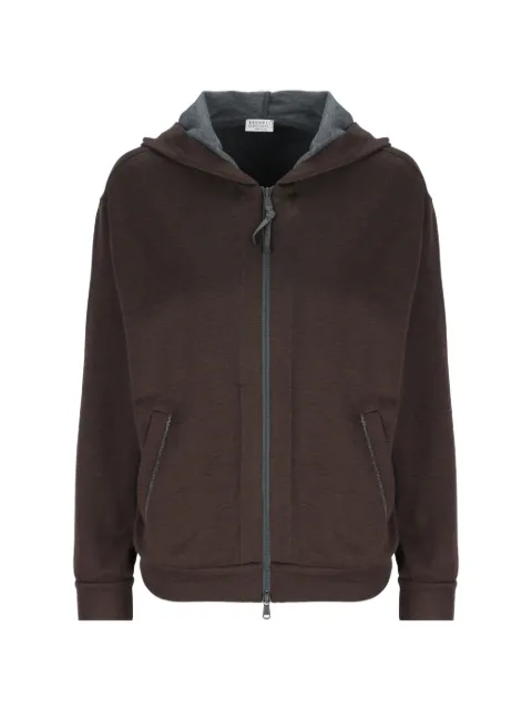 Brunello Cucinelli Interlock top with hood and precious