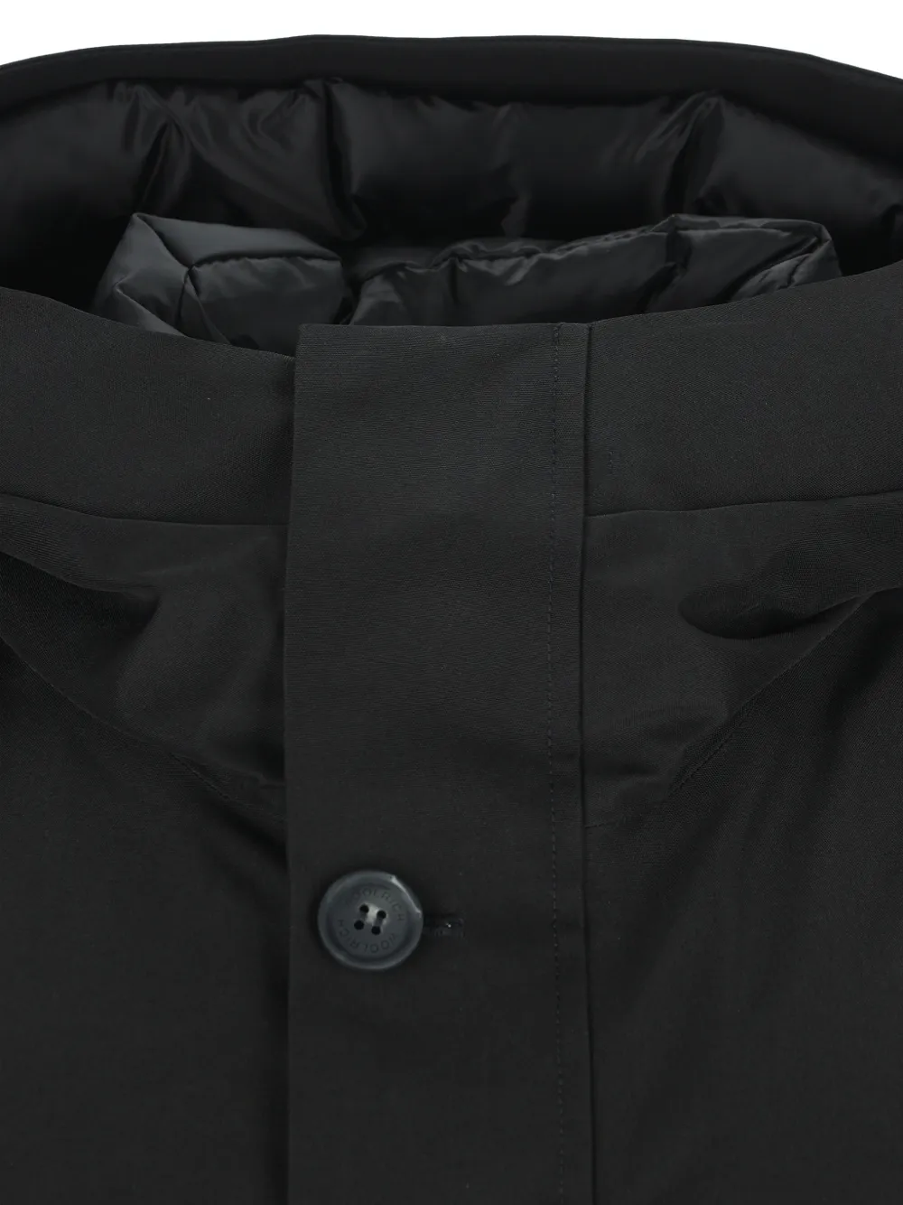 Woolrich button-fastening hooded coat Zwart