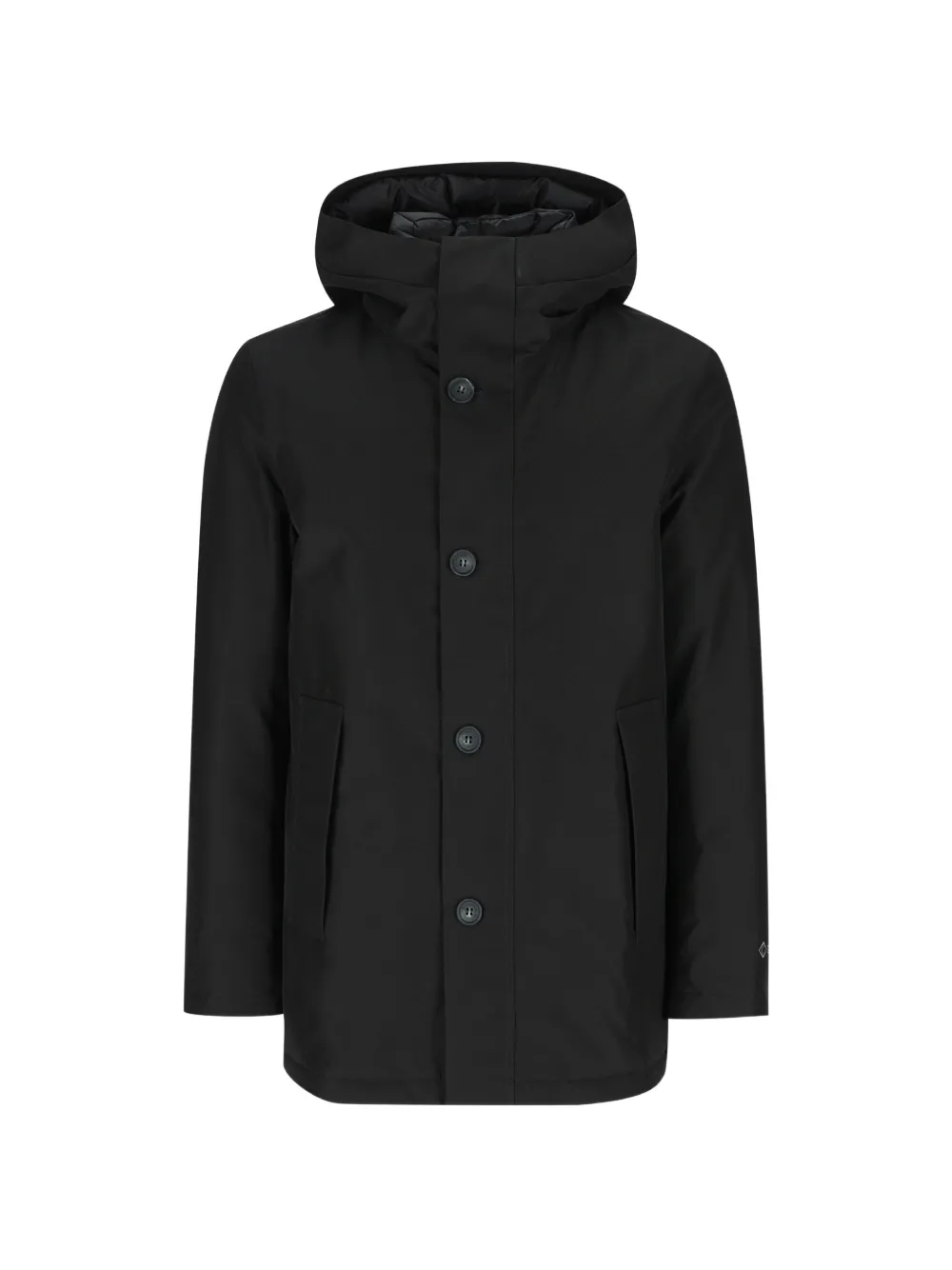 Woolrich button-fastening hooded coat - Schwarz