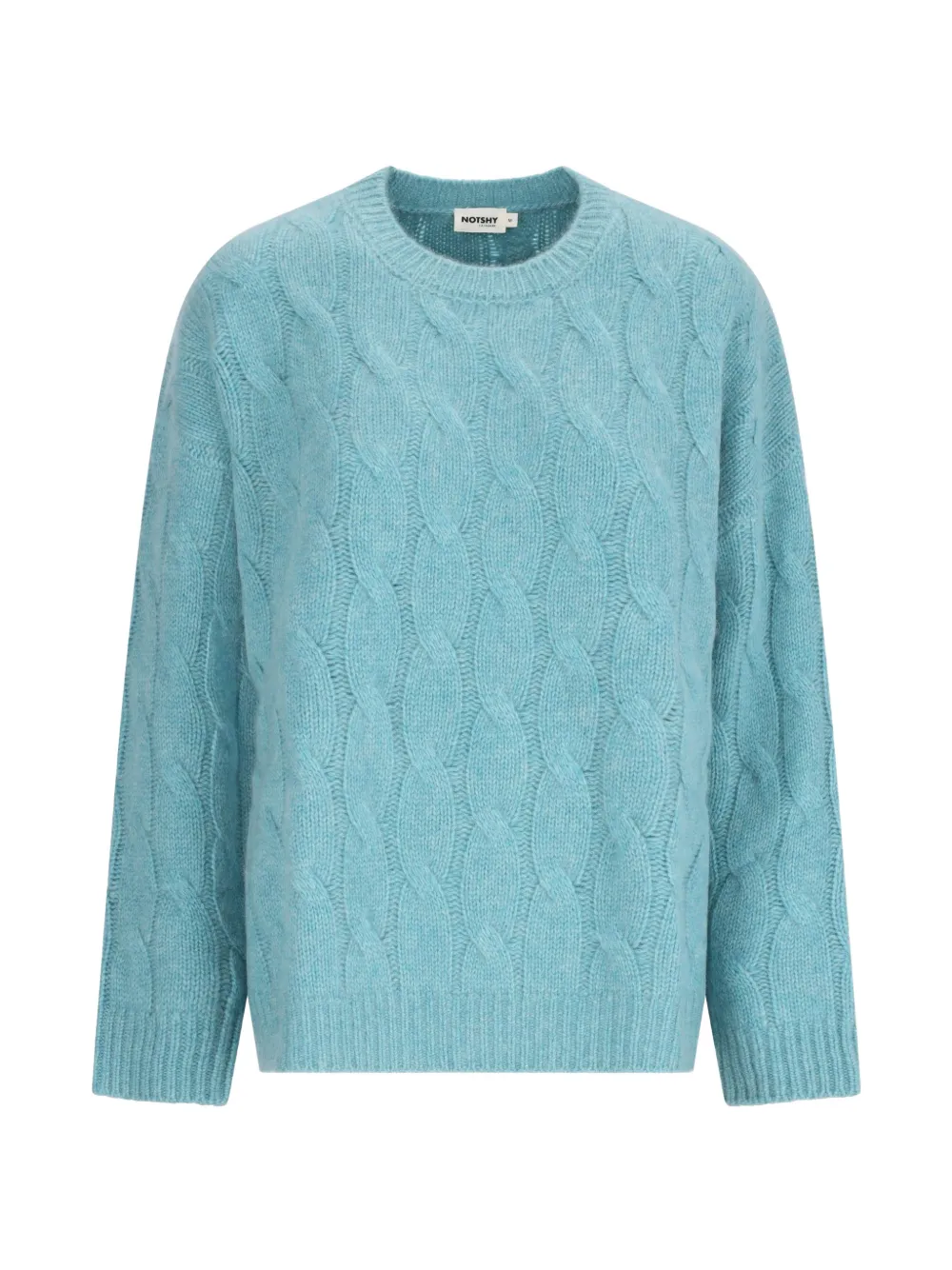 NOTSHY Patzi kabelgebreide kasjmier trui Blauw