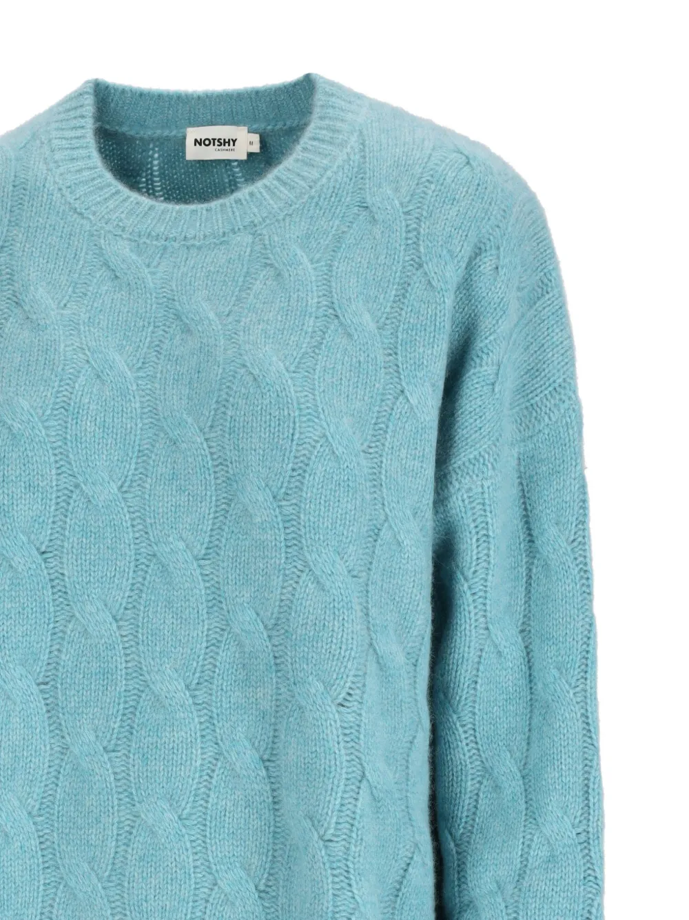NOTSHY Patzi kabelgebreide kasjmier trui Blauw